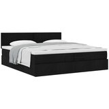 vidaXL Otomanski posteljni okvir z vzmetnico črn 200x200 cm blago | Shoptok.si