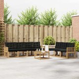  Set vanjskih sofa 8 kom. Bijela i crna Smeđa 59 x 59 x 37 cm | shoptok.hr