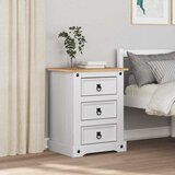  Noćni ormarić Corona Bijelo 53 x 39 x 66 cm Čvrsto borovo drvo | shoptok.hr