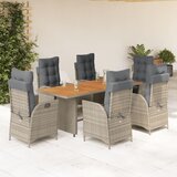  7-dijelni vrtni blagovaonski set sivi od poliratana | shoptok.hr