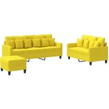  3-dijelni set sofa s jastucima svjetložuti od tkanine | shoptok.hr