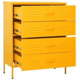 vidaXL Predalnik gorčično rumena 80x35x101,5 cm jeklo | Shoptok.si