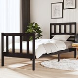 The Living Store Posteljni okvir črn 75x190 cm trden les - Posteljni Okvir, (21531000) | Shoptok.si