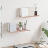  Lebdeća polica Zidne 2 pcs Ružičasta 40 x 18 x 2,5 cm Čelik | shoptok.hr