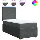 vidaXL Box spring postelja z vzmetnico temno siva 90x190 cm blago | Shoptok.si