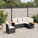 vidaXL 5-dijelna vrtna garnitura od poliratana s jastucima crna | shoptok.hr