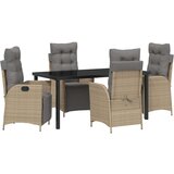 vidaXL set 5 kosov vrtne jedilne garniture bež | Shoptok.si