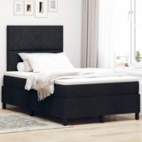 vidaXL Krevet s podnicom, madracem & LED crna 120x200 cm tkanina | shoptok.hr
