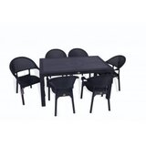  Bastenski set bambu 6 stolice i sto 150x90 crna Cene