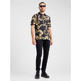 Versace Jeans Couture Majica 'Magliette' tamno smeđa / žuta / crna / prljavo bijela | shoptok.hr
