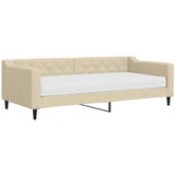  Dnevni krevet s madracem krem 90 x 200 cm od tkanine | shoptok.hr