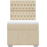  Krevet s oprugama i madracem krem 90 x 200 cm od tkanine | shoptok.hr