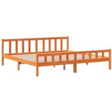 Knjižna postelja brez vzmetnice vošč. rjava 180x200cm trden les, (21608165) | Shoptok.si