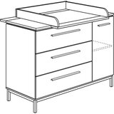 Paidi PREVIJALNI NASTAVEK Benne 135,3/12,5/78,4 cm barve hrasta, svetlo siva | Shoptok.si
