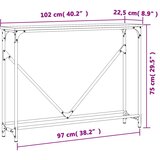  Konzolni stol crni 102 x 22,5 x 75 cm od konstruiranog drva | shoptok.hr