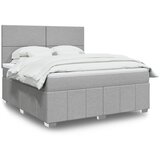 vidaXL Box spring postelja z vzmetnico svetlo siva 180x200 cm blago | Shoptok.si