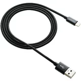 Canyon CFI-3, Lightning USB Cable for Apple, braided, metallic shell, cable length 1m, Black, 14.9*6.8*1000mm, 0.02kg - CNE-CFI3B