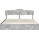  Krevet s od storage s uzglavljem Betonski sivi 200 x 200 cm | shoptok.hr