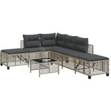 Maison Chic Seti vrtnega pohištva - Vrtna kotna garnitura - Vrtni pohištvo set 3-delna z blazinami svetlo siv poli ratan, (21797466) | Shoptok.si