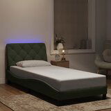 Maison Chic Posteljni okvir - Enojna postelja - Postelja za odrasle z LED lučkami svetlo siv 80x200 cm žamet, (21696103) | Shoptok.si