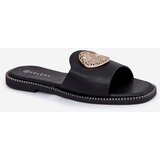 Boto Eco Leather Slides On Flat Heel With Decoration Black Tatereia | Shoptok.si