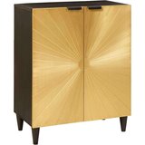 vidaXL Ormarić / Komoda Crna i zlatna 60 x 33 x 75 cm masivno drvo manga | shoptok.hr