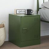 The Living Store Nočna omarica olivno zelena 34,5x39x44 cm jeklo - Nočna Omarica, (21568486) | Shoptok.si