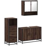 vidaXL 3-dijelni set kupaonskog namještaja boja smeđeg hrasta drveni | shoptok.hr