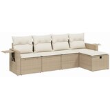  5-dijelni vrtni set sofa s jastucima bež od poliratana | shoptok.hr