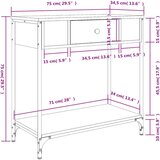  Konzolni stol siva boja hrasta 75x34 5x75 cm konstruirano drvo | shoptok.hr