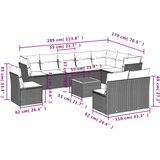 vidaXL 11-dijelni set vrtnih sofa od poliratana s jastucima sivi | shoptok.hr