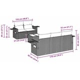  6-dijelni set vrtnih sofa s jastucima crni od poliratana | shoptok.hr