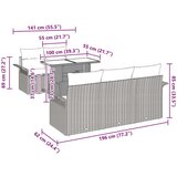  Set od 6 vrtnih sofa s jastučićima svijetlosivog poli ratana | shoptok.hr