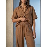 Sinsay Wide leg hlače s viskozom i dodatkom lana | shoptok.hr