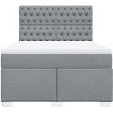  Krevet box spring s madracem svjetlosivi 140x200 cm od tkanine | shoptok.hr