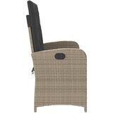 Vrtni naslonjač s jastucima svjetlosivi od poliratana Siva 105 x 59 x 93 cm | shoptok.hr