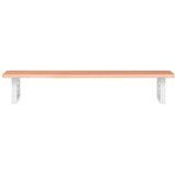  Zidna polica za umivaonik od čelika i masivne hrastovine Smeđa 100 x 40 x 2 cm | Shoptok.si