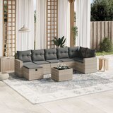  8-dijelni set vrtnih sofa od poliratana s jastucima svjetlosivi | shoptok.hr