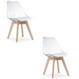  Set 2 prozirne stolice MARK s prirodnim nogama | shoptok.hr