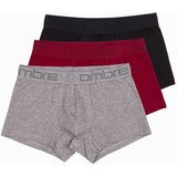 Ombre Men's cotton boxer shorts with logo - 3-pack mix | Shoptok.si