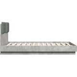 Okvir kreveta s uzglavljem siva boja betona 135x190 cm drveni | shoptok.hr