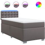 Maison Chic Box spring postelja - Vzmetna postelja z vzmetnico siva 90x200 cm umetno usnje SL18114, (21894766) | Shoptok.si