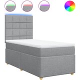 vidaXL Box spring postelja z vzmetnico svetlo siva 90x190 cm blago, (21290907) | Shoptok.si