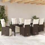  Set za blagovanje na otvorenom od 7 dijelova s jastučićima u smeđem poli ratan | shoptok.hr