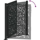 vidaXL Vrtna vrata crna 105x130 cm čelični plameni dizajn | shoptok.hr