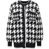 River Island Široka pletena jopa črna / srebrna / bela | Shoptok.si