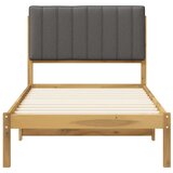  Krevetni okvir s tapiciranim uzglavljem - Bijelo prana i svijetlosiva 75 x 190 cm | shoptok.hr