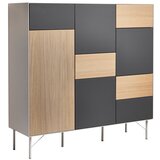 Hammel Furniture Antracitno siva/u prirodnoj boji visoka komoda u dekoru hrasta 136x133 cm Edge by Hammel – Cijene