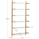 Kave Home Stakleni modularni sustav polica u prirodnoj boji 110x202x30,5 cm Sitra – | shoptok.hr