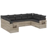  9-dijelni set vrtnih sofa od poliratana s jastucima svjetlosivi | shoptok.hr